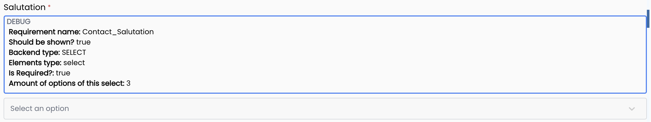 Campaign Form Debugger Field