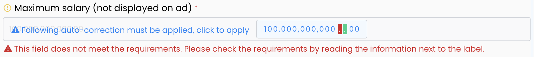 Campaign Form Posting Requirements Input Auto Correct Overlay