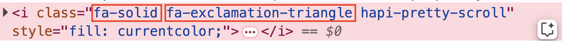 Font Awesome Icon selector in DOM