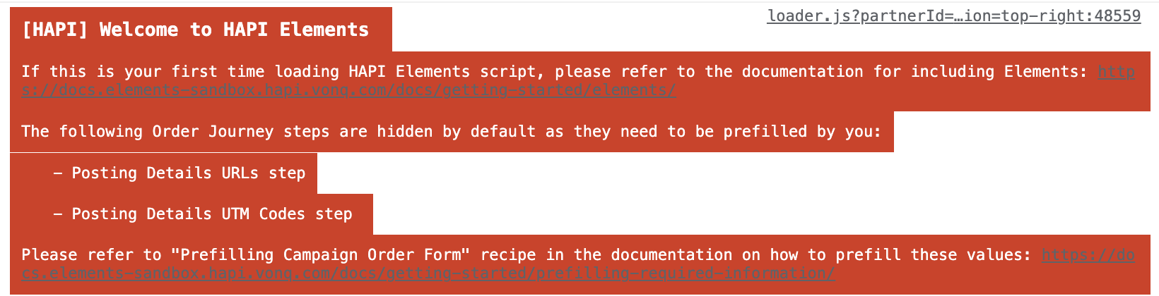 Welcome Message to Prefill Steps